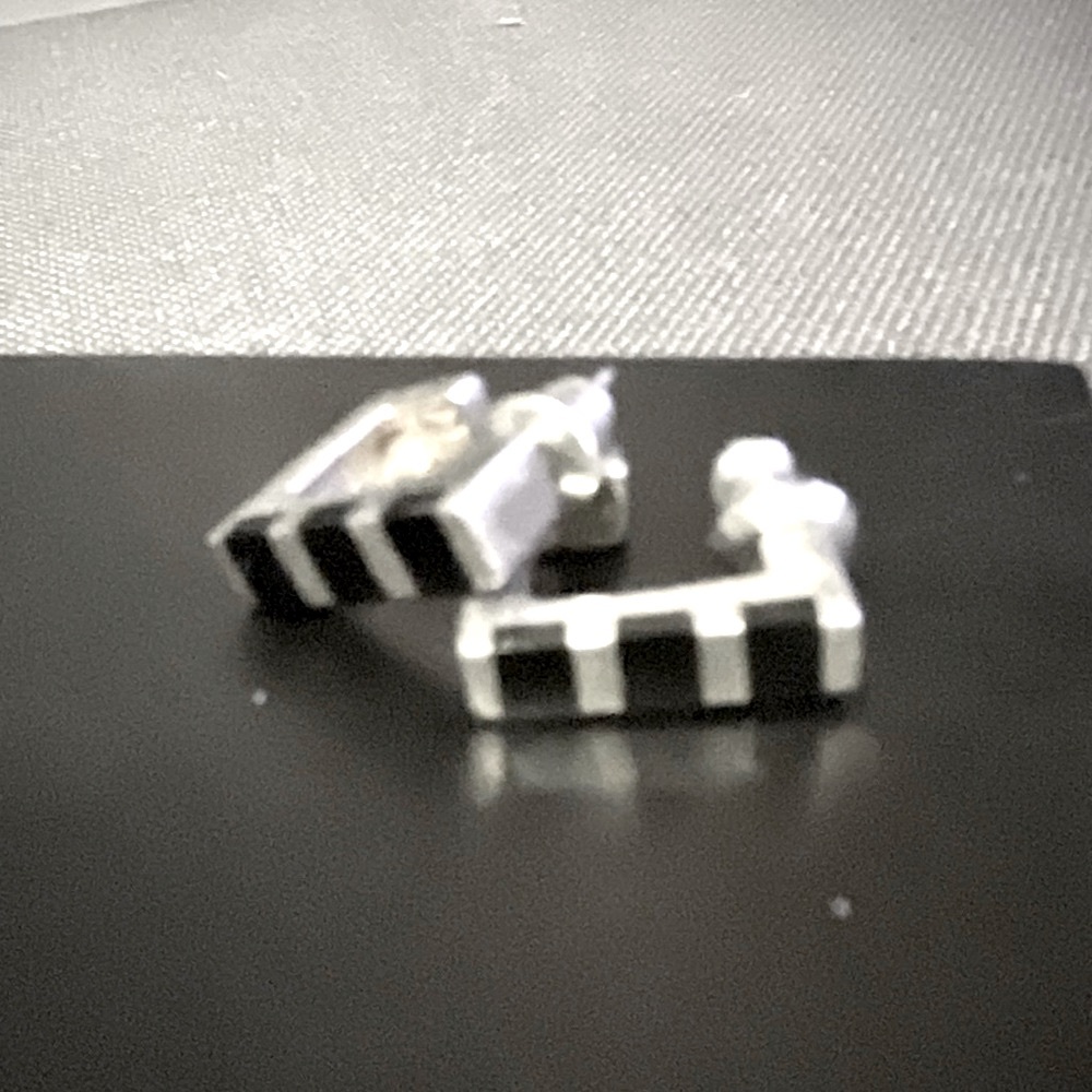 Sterling Silver & Black Onyx Earrings. Verified Authentic 925 Sterling Silver